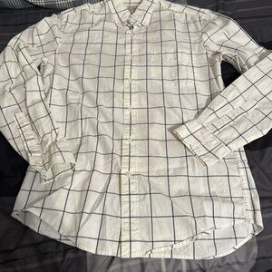 J Crew long sleeve button up collared with buttons also white shirt